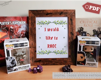 Critical Role Grog Vox Machina Inspired Quote PDF Digital Cross Stitch DND