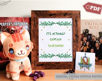 Critical Role Fjord Mighty Nein Inspired Quote PDF Digital Cross Stitch DND