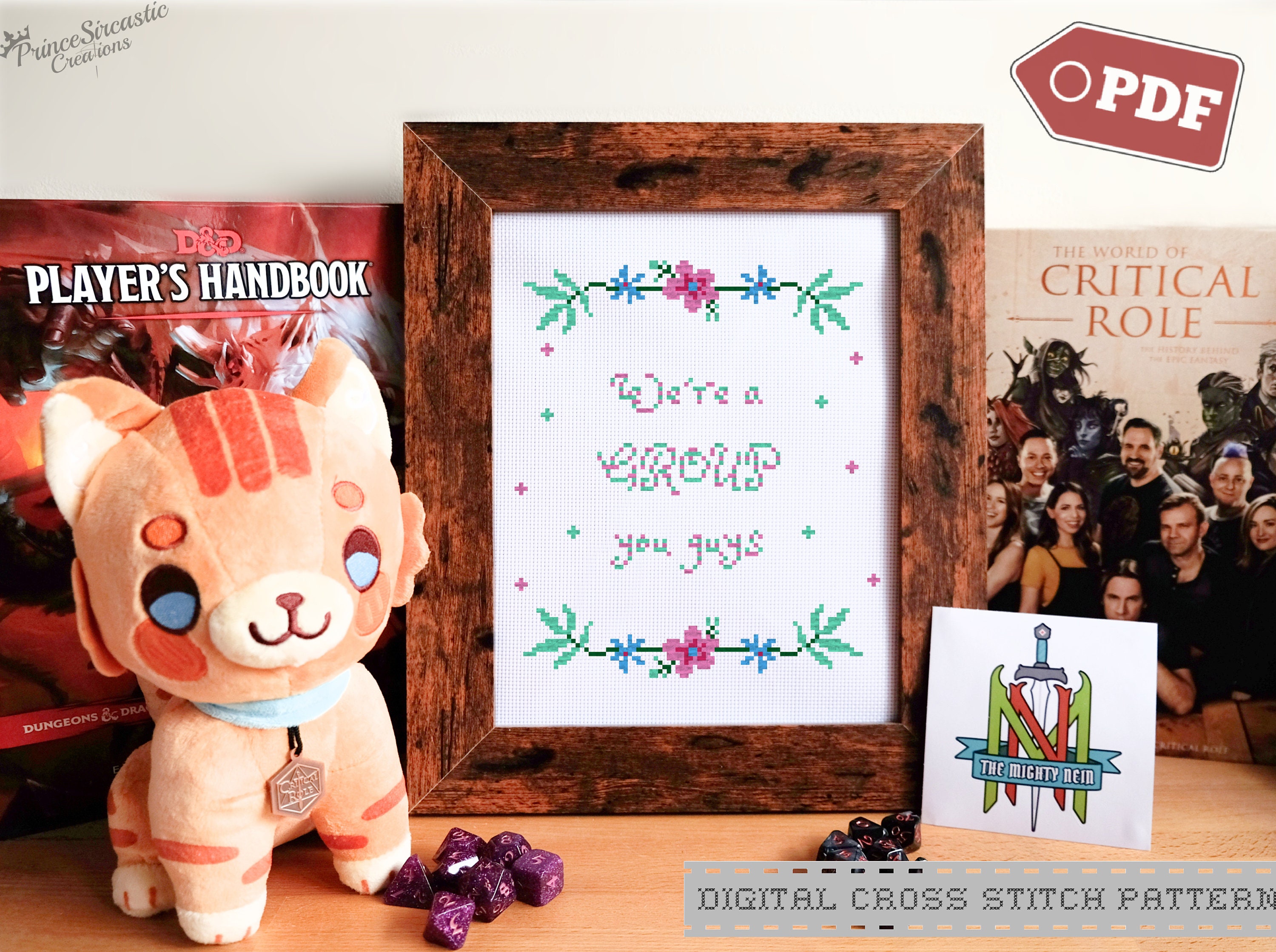 Critical Role Jester Mighty Nein Inspired Quote PDF Digital Cross Stitch DND