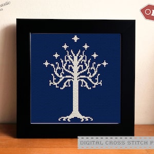 Tree of Gondor Tolkien Lord of the Rings Inspired PDF Digital Cross Stitch