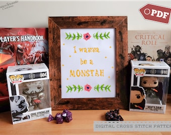 Critical Role Pike Vox Machina Inspired Quote PDF Digital Cross Stitch DND