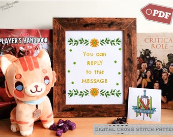 Critical Role Nott Veth Mighty Nein Inspired Quote PDF Digital Cross Stitch DND