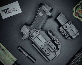 Davis Tactical Inside The Waistband IWB Kydex Light Bearing Holster with concealment claw For Glock 17/17MOS/22/22MOS W/ TLR-7/TLR7-A