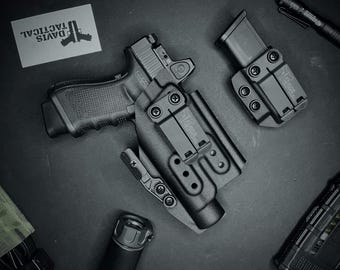 Davis Tactical Inside The Waistband IWB Kydex Light Bearing Holster with claw For Glock 19/9X/23/32/45 Streamlight TLR-1