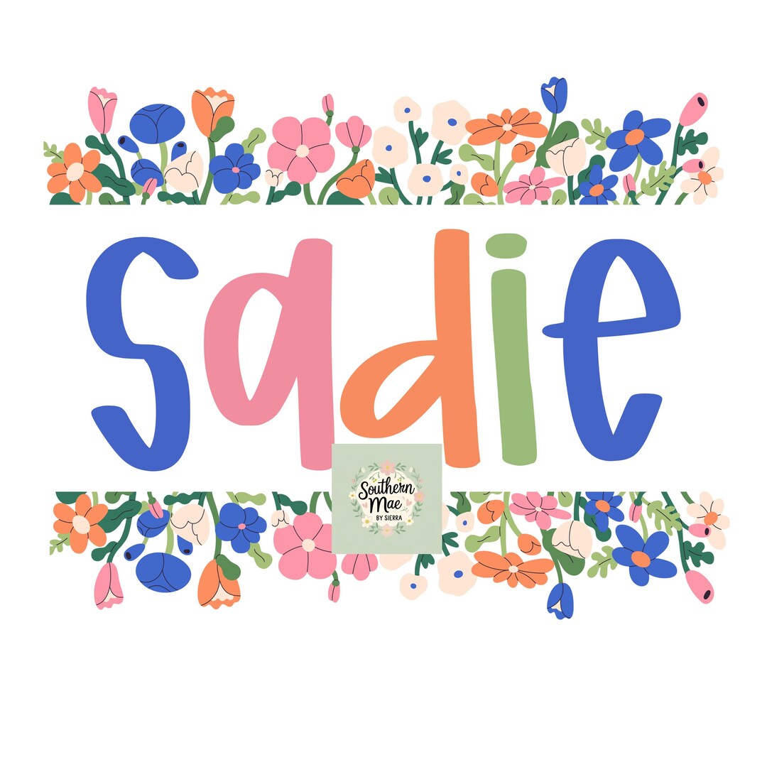 Spring Floral Custom Name PNG, Girl Design (digital File) - Etsy