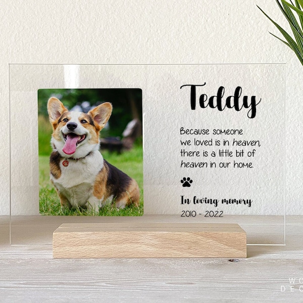 In Remembrance of Plaque, Pet Loss Gift, Cat Loss Gift, Pet Memorial, Acrylic Plaque, Sign, Photo Gift, Dog, Cat, Loving Memory, PMG01