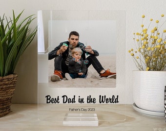 Gift for Dad, Acrylic Photo Gift, Father's Day Gift, Wood Stand, Photo Gifts, Grandpa, Dad, Unique Gift, Family Photo, Acrylic Plaque, PMG11