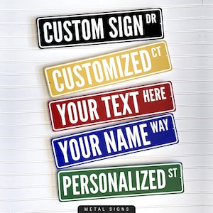 Custom Street Sign, Metal Sign, Personalized Street Sign, Aluminum Signs, Custom Name Sign, Street Signs, Custom Text Sign, Customized Gift