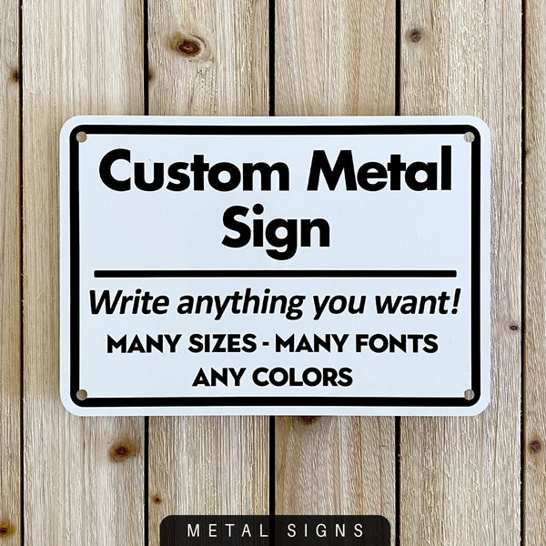 Custom Sign, Aluminum Metal Sign, Deliveries Sign, Personalized, Custom Message, Parking Sign, Outdoor Sign, Business Sign, Property Sign