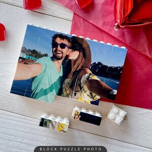 Foto de ladrillo, regalo de San Valentín, rompecabezas personalizado, bloques de fotos personalizados, regalo con foto personalizado, regalo único, bloque de construcción, regalo de amor imagen 1