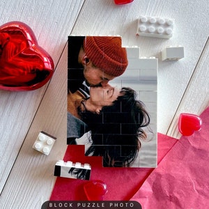 Regalo de San Valentín, foto de ladrillo, regalo para novio, bloques de fotos personalizados, regalo de foto personalizado, regalo único, bloque de construcción, regalo de amor