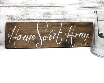 Wood Sign, Home Sweet Home, Rustic Wood Decor, Home Sweet Home Sign, Housewarming Gift, Wood Wall Art, Wood Art, New Home Sign, House Gift