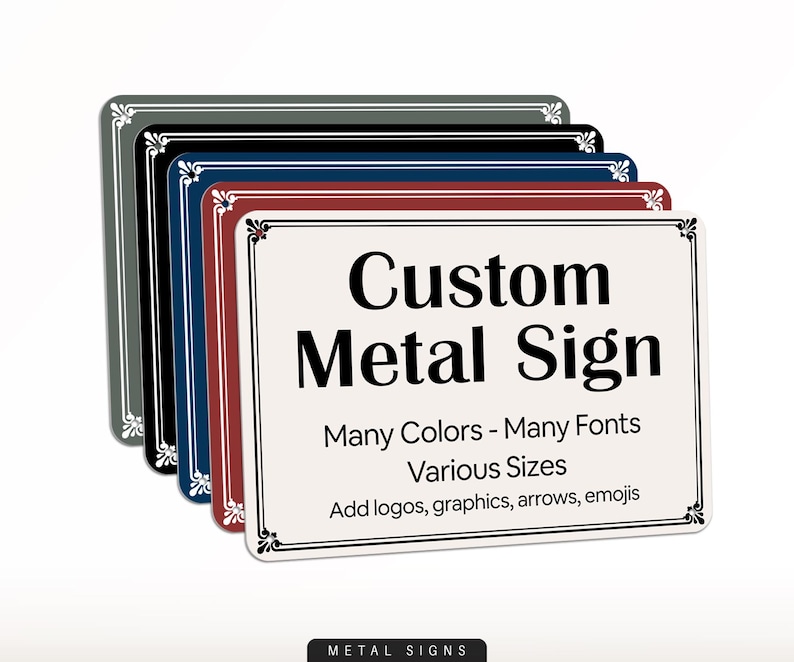 Custom Sign, Metal Sign, Elegant Personalized Sign, Color Signs ...