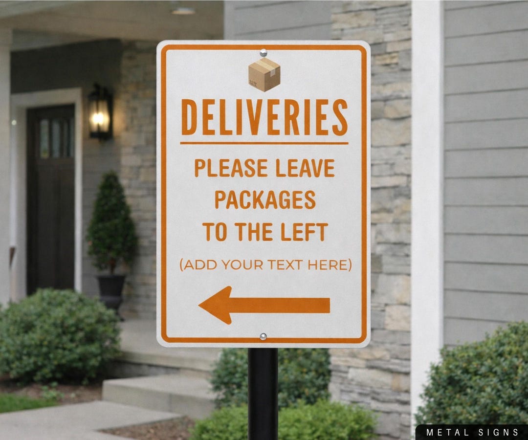 Outgoing Delivery Sign Deliveries Sign, Directional Delivery Signs, Custom Packages Signage ...