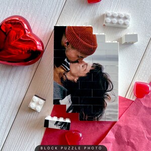 Foto de ladrillo, regalo de San Valentín, rompecabezas personalizado, bloques de fotos personalizados, regalo con foto personalizado, regalo único, bloque de construcción, regalo de amor imagen 5