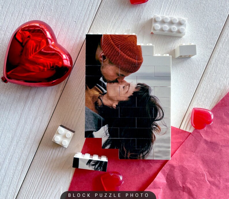 Foto de ladrillo, regalo de San Valentín, rompecabezas personalizado, bloques de fotos personalizados, regalo con foto personalizado, regalo único, bloque de construcción, regalo de amor imagen 5