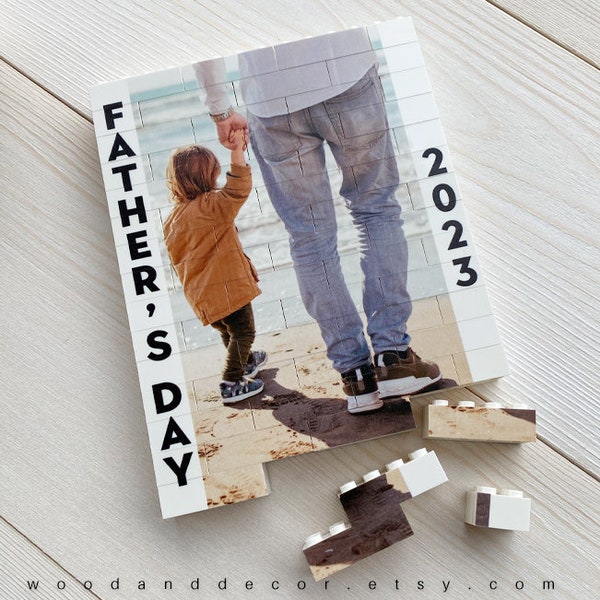 Father's Day Gift, Brick Photo, Gift for Dad, Personalized Brick Puzzle Photo, Custom Lego Block, Personalized Photo Gift, Unique Gift