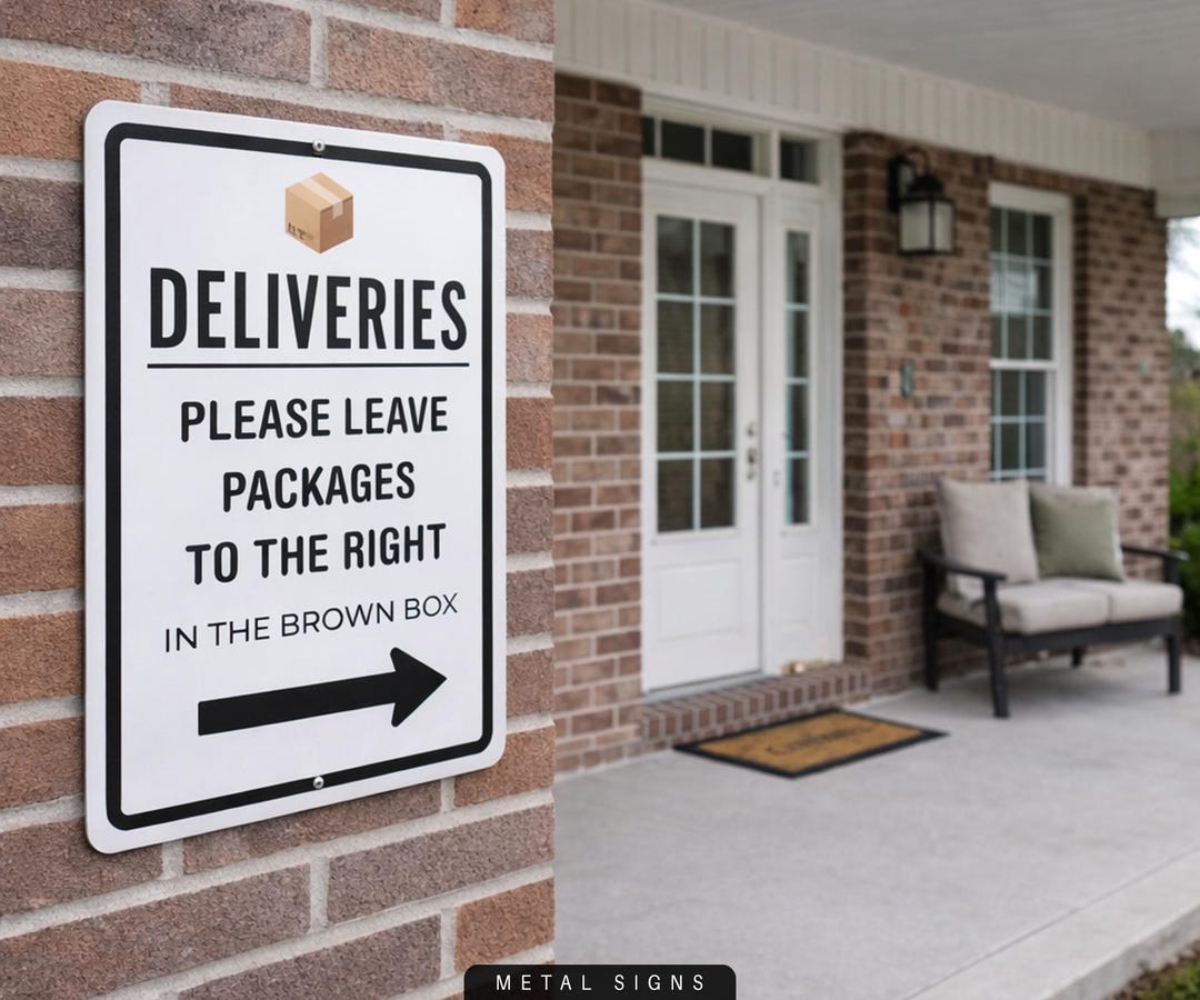 Package Delivery Instructions Sign, Outdoor Metal Signs, Directional ...