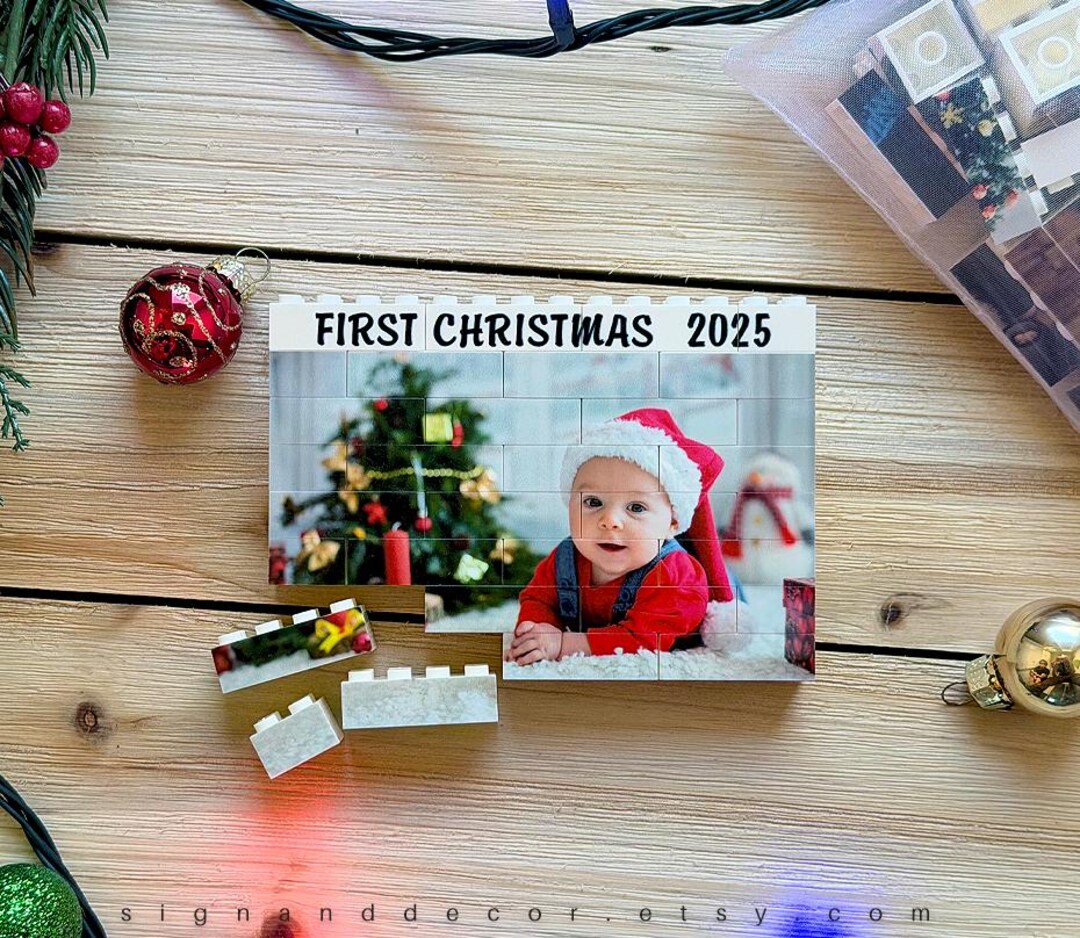 Custom Photo Block, First Christmas Gift, Baby or Child Photo Block ...
