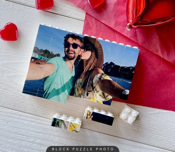 Brick Photo, Valentine's Day Gift, Personalized Puzzle, Custom Photo Blocks, Personalized Photo Gift, Unique Gift, Building Block, Love Gift