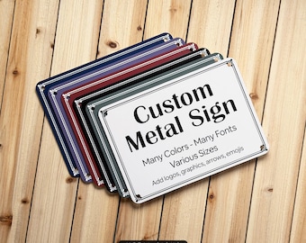 Custom Sign, Metal Sign, Elegant Personalized Sign, Color Signs, Outdoor, Weatherproof, Business and Property and Delivery and Parking Signs
