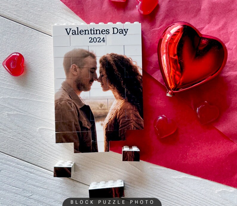 Foto de ladrillo, regalo de San Valentín, rompecabezas personalizado, bloques de fotos personalizados, regalo con foto personalizado, regalo único, bloque de construcción, regalo de amor imagen 4