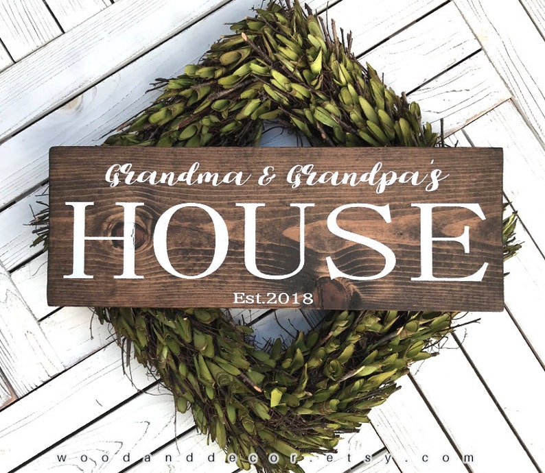 Grandma and Grandpa's House, Wood Sign , Grandparents Sign, Established Date, Rustic Wood, Gifts For Grandparents, Pregnancy Announcement image 2