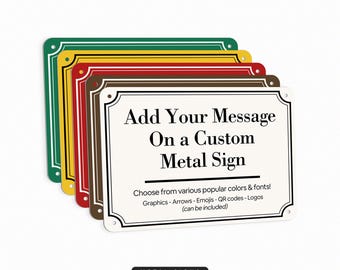 Colorful Personalized Sign, Custom Metal Signs, Elegant Border, Wall Art and Decor, Gift for Home and Business, Weatherproof