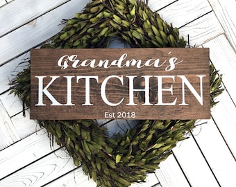 Signo de la cocina de la abuela, decoración de la cocina, regalo para la abuela, signo de madera, decoración del hogar, signo de la cocina, signo personalizado, regalo del día de la madre, signo de madera