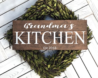 Grandma's Kitchen Sign, Kitchen Decor, Gift For Grandma, Wood Sign, Home Decor, Kitchen Sign, Custom Sign, Mother's Day Gift, Wooden Sign