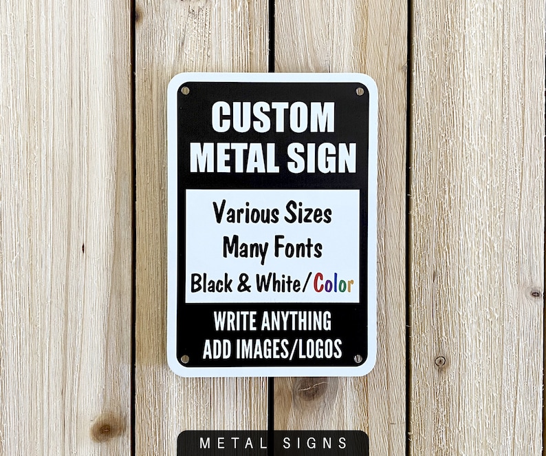 Custom Sign, Aluminum Metal Sign, Deliveries Sign, Personalized, Custom Message, Parking Sign, Outdoor Sign, Business Sign, Property Sign 画像 10