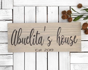 Abuelita's House, Home Decor, Pregnancy Announcement, Gifts For Grandma,  Abuela's Gift Idea, Christmas Gift, Wood Sign, Grandma's, Abuelaa