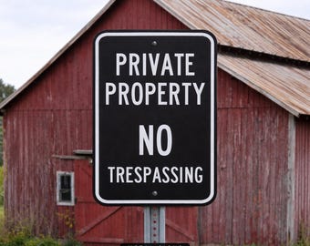 Panneau de propriété privée, Panneaux métalliques interdits d'accès, Signalétique de propriété, de ferme et d'entreprise, personnalisable