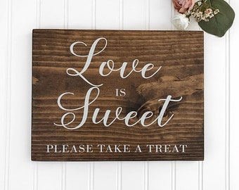 Love is Sweet Wood Sign, Wood Signs,  Gift Ideas, Wedding Decor, Rustic Wedding Decor, Wedding Signs, Wedding Decorations, Wood, Weddings