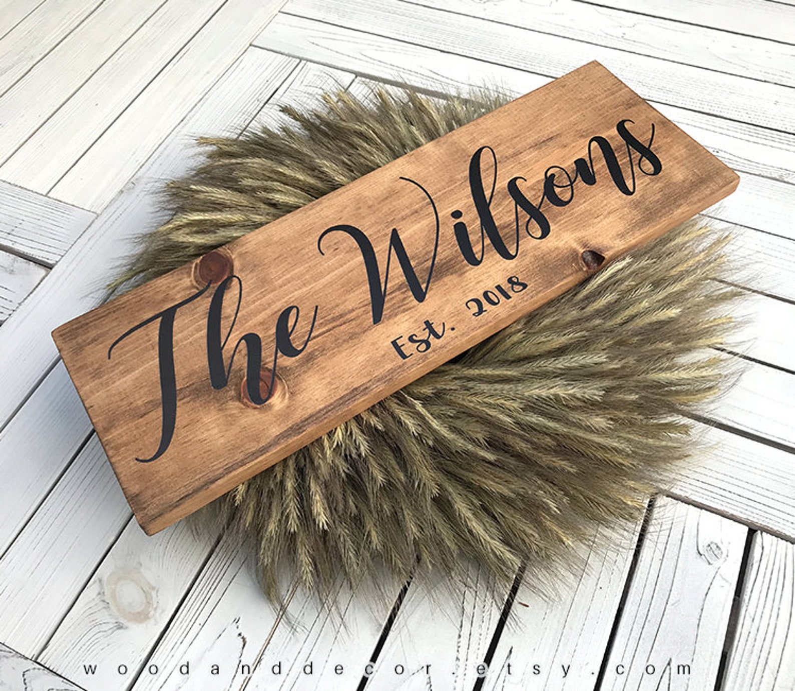 Last Name Wood Sign Rustic Wood Last Name Sign Gift Wooden Etsy