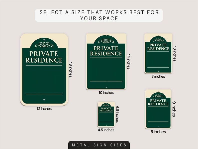 Residence Signe Private Residence Sign, Property Signage, Metal, Custom Signs ...