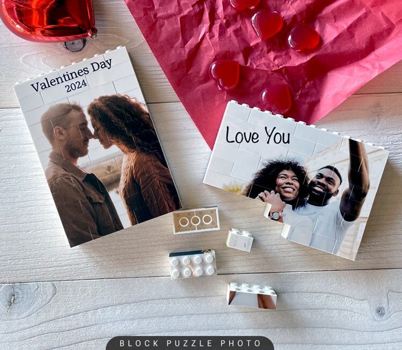 Foto de ladrillo, regalo de San Valentín, rompecabezas personalizado, bloques de fotos personalizados, regalo con foto personalizado, regalo único, bloque de construcción, regalo de amor imagen 3