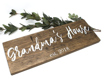Grandma's House, Gift for Grandma, Wood Sign, Rustic Wood Decor, Grandmother House Sign, Personalized Wood Sign, Mother's Day Gift, Fun Gift