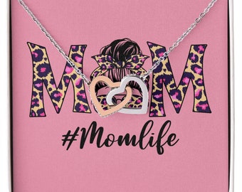 Mom Life Hearts Connected Necklace