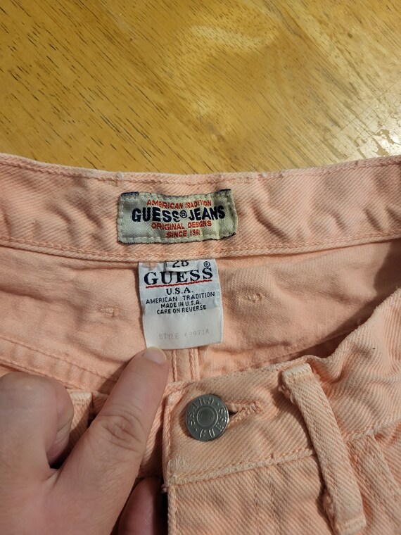 Vintage Guess Jeans Women's Shorts peach 28 inch … - image 9