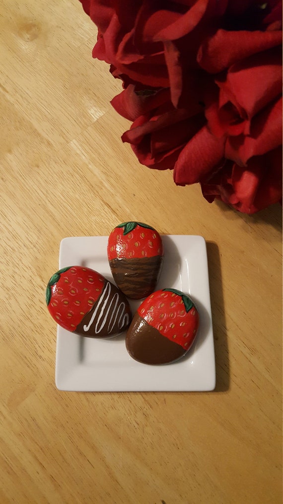 Hand Painted Valentine S Day Rocks Chocolate Covered Etsy
