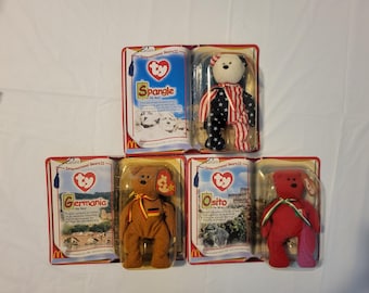 Vintage McDonald's International Bears II Teenie Beanie Babies Complete set
