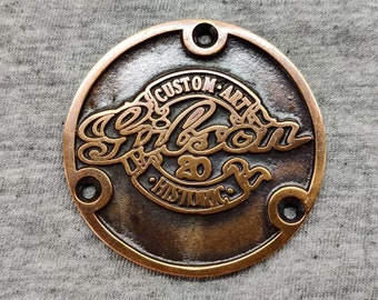 Custom art 20 historic back switch plate badge logo metallic vintage cooper finish