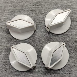 4 pcs Rickenbacker Tv / Cooker white and silver diamond Bakelite Knobs Set for 325, capri and other guitar models