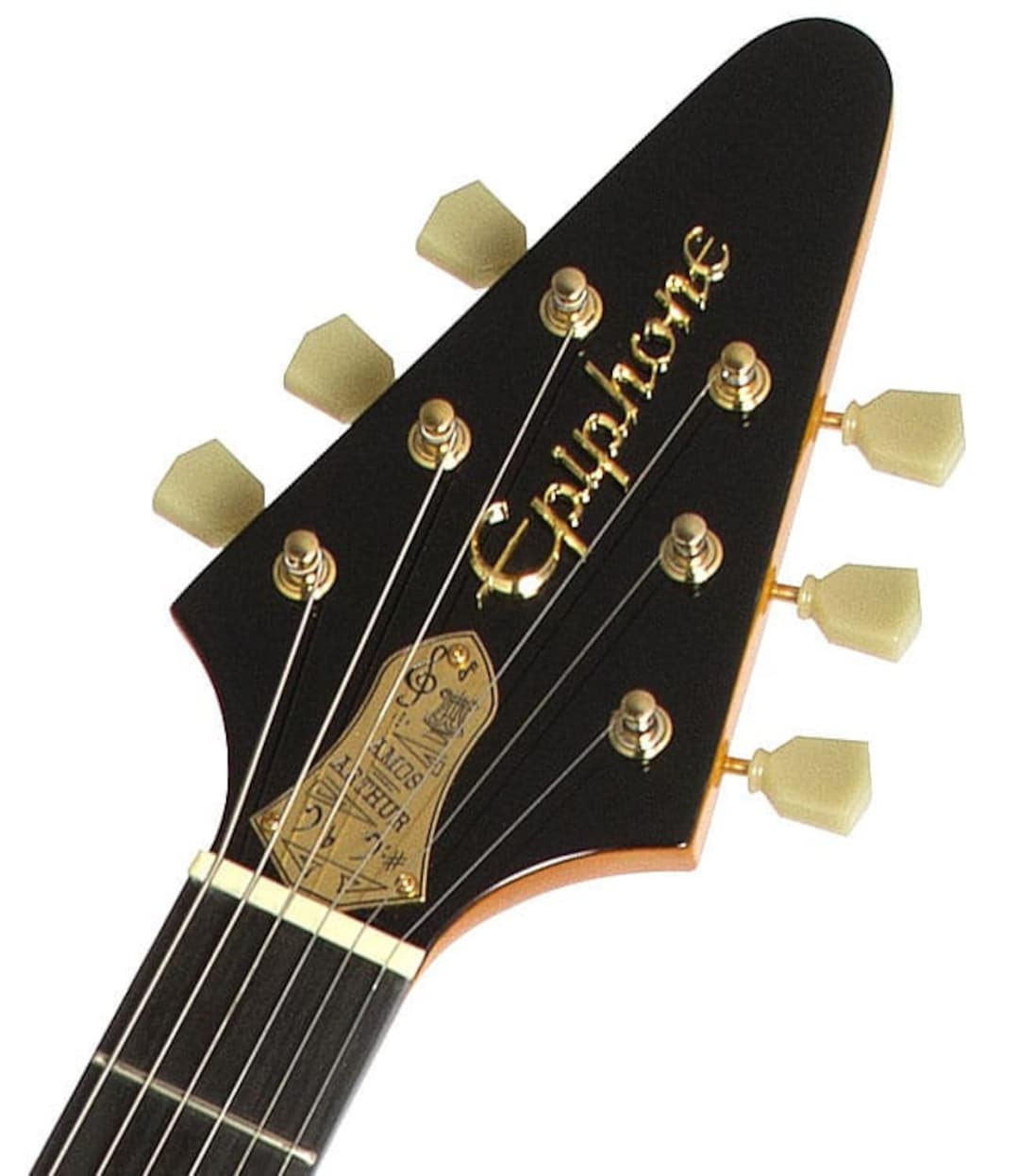 Epiphone Flying V Joe Bonamassa 3D Raised Letters Headstock Real GOLDEN