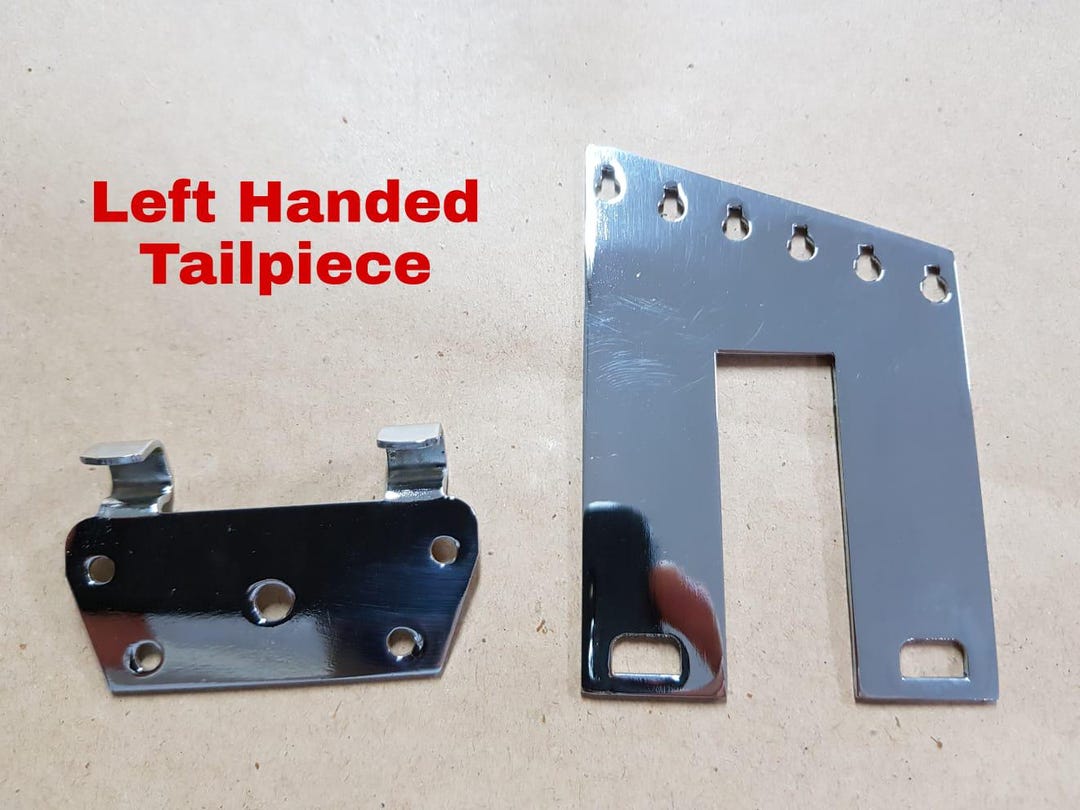 Left Handed 6-string Chrome Trapeze Tailpiece + Bracket for ...