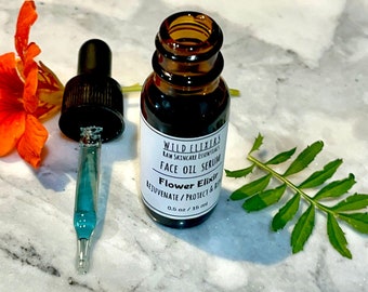 Blue Tansy & Prickly Pear oil serum, Flower Elixir serum, Organic gentle fast absorbing oils, nutrient dense protecting and rejuvenating