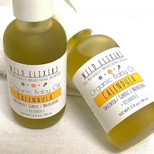 Organic Calendula Baby Oil Unscented Gentle Moisturizing, Pure Simple Organic Calendula Oil