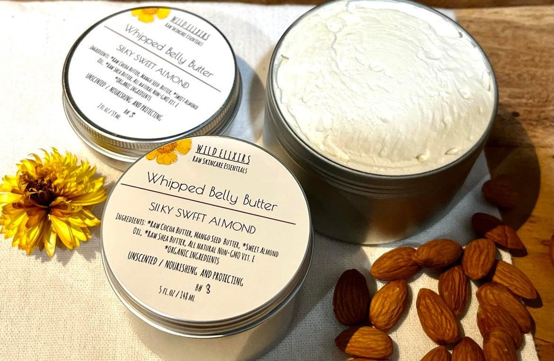 Unscented Whipped Belly Butter, Very Rich & Nutrient Dense Organic