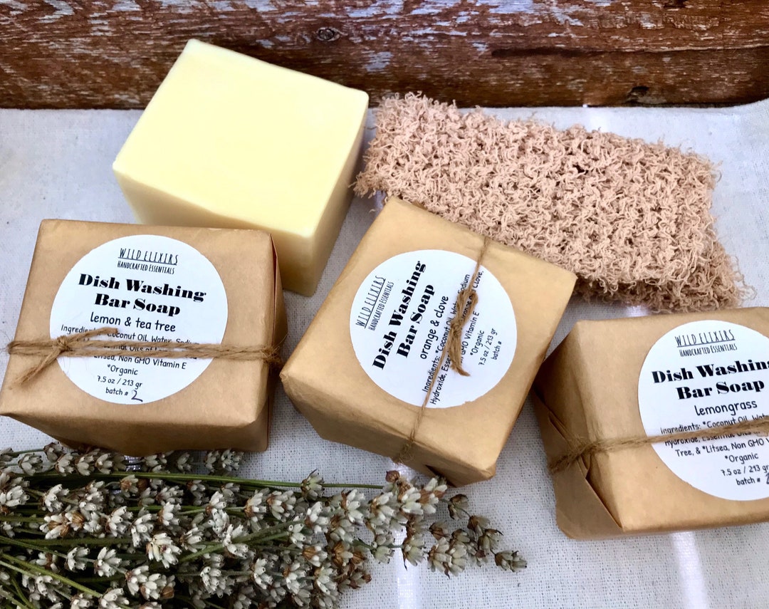 Eco Dish Soap Bar, Zero Waste Dishwashing Soap, Long Lasting 7.5oz Cube